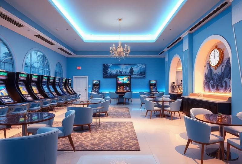 Sports stadium with live scoreboard and betting odds displayed on screen